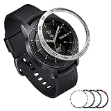 [Aluminum] Galaxy Watch 46mm Bezel Styling, Galaxy Gear S3 Frontier & Classic Bezel Ring Adhesive Cover Anti Scratch Aluminium Protection Tachymeter, Design for The Galaxy Watch Accessories - Silver