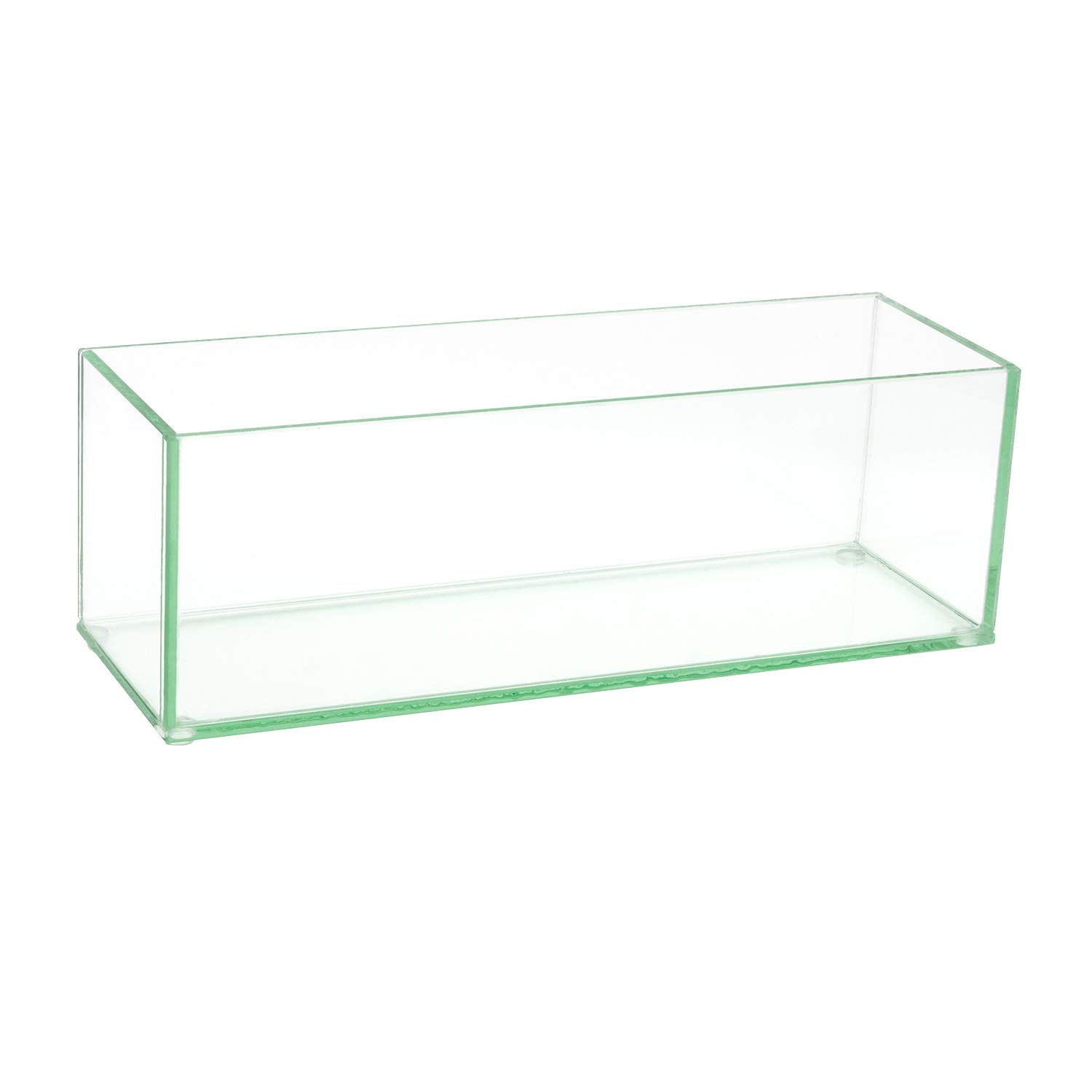 Royal Imports Flower Glass Vase Decorative Centerpiece for Home or Wedding Oblong Rectangle Shape, 12" Long, 4" Hx4 W Opening, Clear