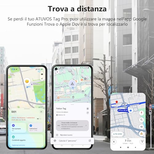 VOCOlinc Smart Tag Tracker Compatibile con Android Google Funzioni Trova o iOS Apple Dov'è App, Bluetooth Localizzatore Trova Oggetti per Chiavi/Portafoglio/Bagaglio/Zaino Borsa, 4 Pezzi Nero