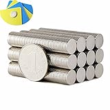 Hmlkeci Small Multi-Use Refrigerator Magnets for Refrigerator, Science, Crafts - Tiny Round Disc, Sliver, 10MM x 1MM - Approximately, 60Pcs