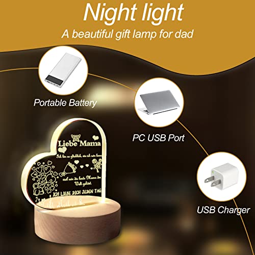 Mama Geschenke, Muttertagsgeschenke, Mama Geburtstag Geschenke, 2023 aufgewertet graviert Nachtlicht Bonus mit Holzsockel, alles Gute zum Geburtstag, Jahrestag, Erntedankfest, Weihnachtsgeschenke etc