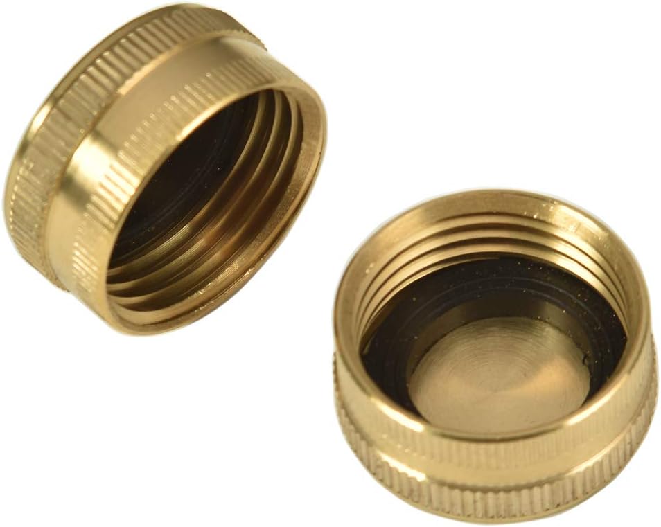 REGNHLIF 2 Pack 3/4" Brass Garden Hose End Caps with Washers : Garden & Outdoor