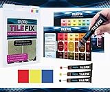 MagicEzy Tile Fix Repair Kit - Fast Crack Repairs for Porcelain Tiles – Red, Yellow and Blue Kit