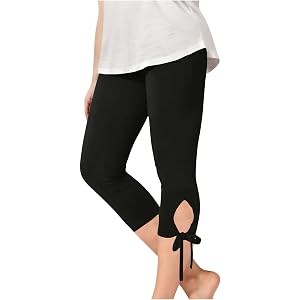 Girls Yoga Capris Leggings Bow Lace Split Cropped Tights Pants Teen Kids Stretchy Gym Workout Athletic Leggings