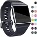 Wepro Bands Compatible with Fitbit Ionic SmartWatch, Watch Replacement Sport Strap for Women Men Kids, Buckle, Small, Smoke Gray
