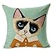 Outgeek Christmas Pillow Case 4 Pack 18 inch Cute Cartoon Cat Decorative Pillow Covers Christmas Decorations for Sofa Bed Throw Pillow (Cartoon cat)