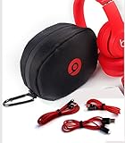 Headphone Case for Beats Solo HD with 3 Cables 1 Angle Male-to-Male, 1 Male-to-Female Extension Chord 1 Micro USB Charger Cable and 1 Carabiner Clip. by BuyGeneral.
