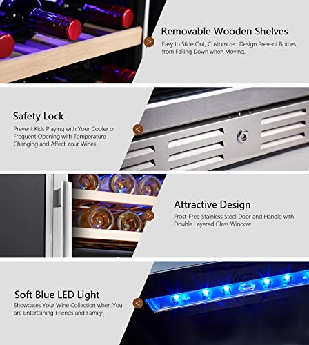 Kalamera-24-Wine-refrigerator-46-Bottle-Dual-Zone-Built-in-or-Freestanding-Fridge-with-Stainless-Steel-Triple-Layer-Tempered-Reversible-Glass-Door-and-Temperature-Memory-Function-Wine-Cooler