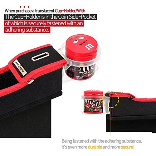 KMMOTORS Coin Side Pocket, Console Side Pocket, Car Organizer Red Passenger - Thumbnail 5