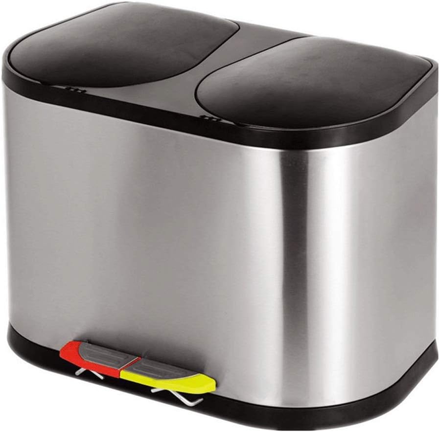 RUNWEI Bote De Basura De Acero Inoxidable, Pedal De Basura, Cubo De