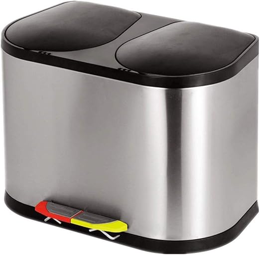 RUNWEI Bote De Basura De Acero Inoxidable, Pedal De Basura, Cubo De