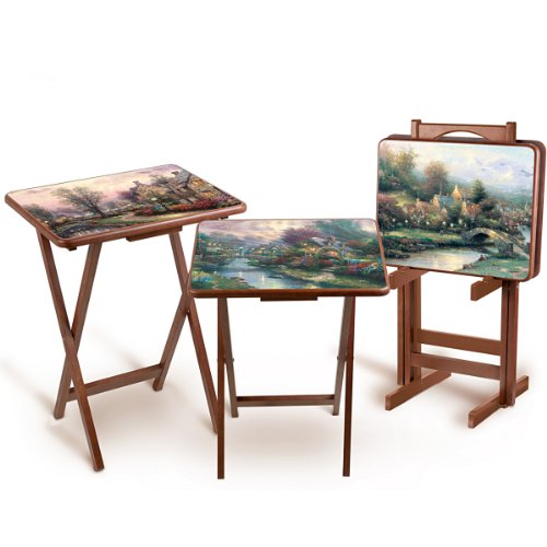 Thomas Kinkade Artistic Wooden Tray Tables by The Bradford Exchange