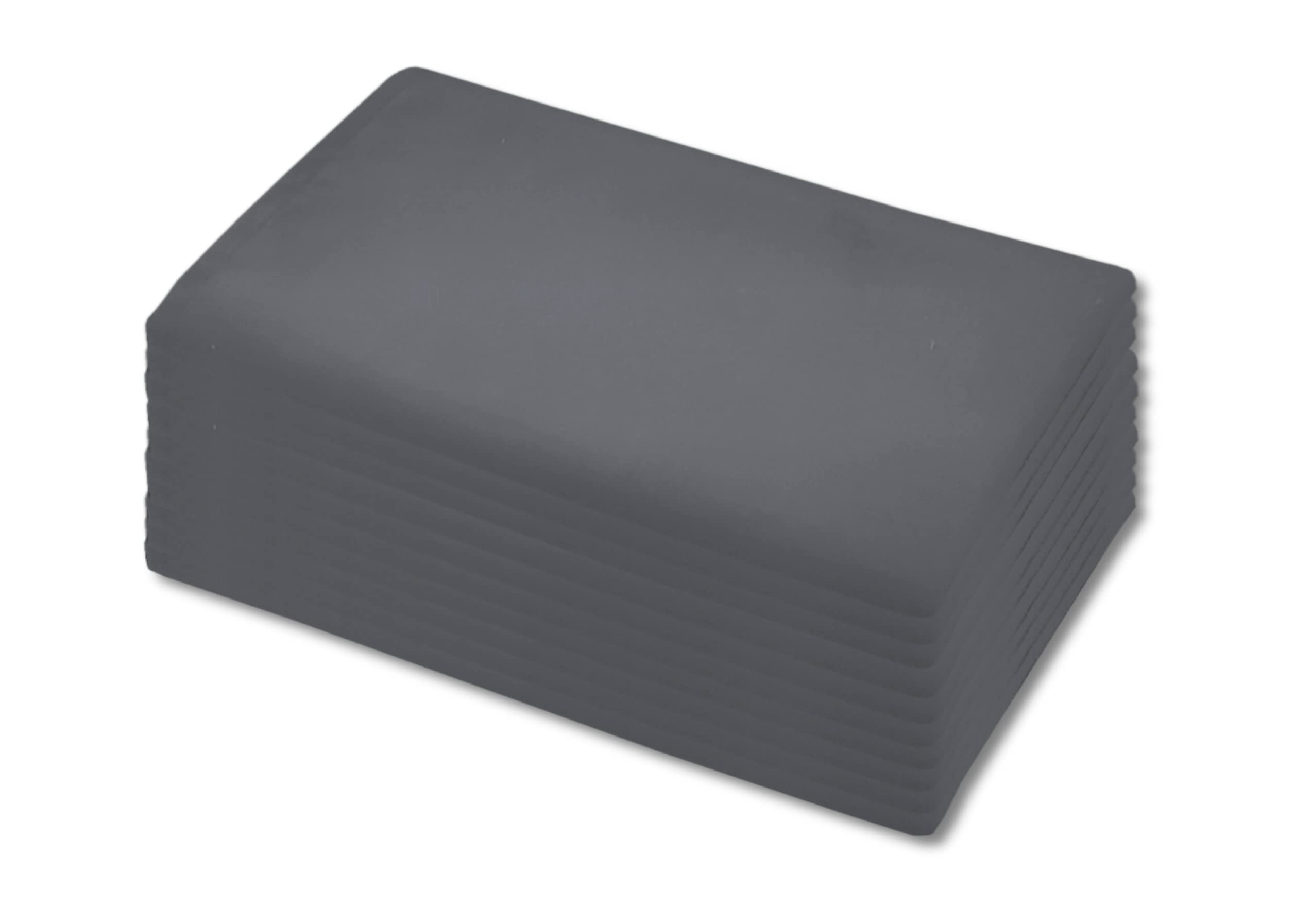 Grey Linen Napkins Cotton Dinner Cloth Napkin Packs 41cm X 41cm Hotel Quality Multiple use Weddings Party (Grey, 10)
