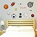 Amaonm Removable 3D Sport Ball Toy Games Wall Stickers Decor DIY Basketball Football Tennis Rugby Peel and Stick Fun Wall Decals for Kids bedroom Playroom Nursery School Classroom Boy Room Living room