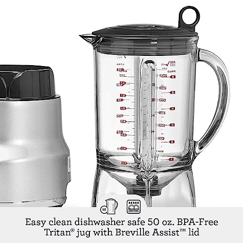 Breville Fresh and Furious Blender, Silver, BBL620SIL, 17.2" x 8.05" x 6.9"