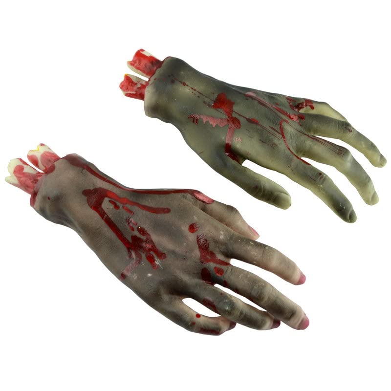 Vocoliday Halloween Fake Hands Halloween Fake Feet for Halloween Party Props Decoration (1 Pair Fake Hands)