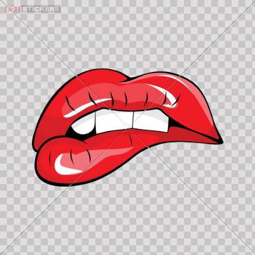 Decals Vinyl Sticker Sexy Lady Lips Size: 5 X 3.1 Inches Vinyl color print