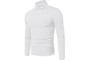 Askdeer Men's Turtleneck Shirts Cotton Long Sleeve Thermal Pullover Sweater Lightweight Thermal T-Shirts