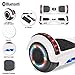 CHO Electric Self Balancing Dual Motors Scooter Hoverboard with Built-in Speaker and LED Lights - UL2272 Certified (White)