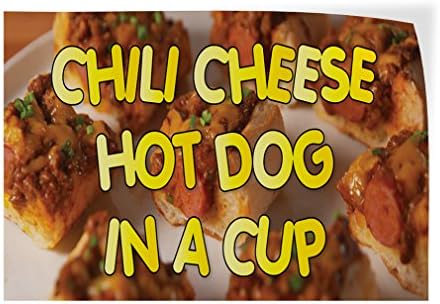 Decal Sticker Multiple Sizes Chili Cheese Hot Dog in A Cup Restaurant & Food Potatoe Fries Outdoor Store Sign Orange - 24inx18in, Set of 10