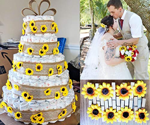 4 KINWELL+Artificial+Sunflower+Decoration+Wedding