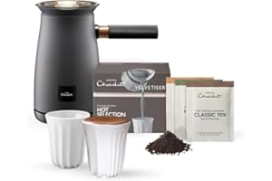 RIVENNA 472756 Velvetiser Hot Chocolate Machine, Charcoal, 13 Piece Set,