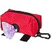 Phydeaux's Dog Poop Bag Holder, Premium Quality Pick-up Bag Zippered Pouch, Includes Carabiner Hook and 1 Roll of Pick-up Bags (Red)