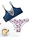 Bikini Swimsuit for Women Crisscross V Neck Top with Floral Bottom