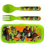 Zak! Teenage Mutant Ninja Turtles Flatware Set for Kids Toddlers (3 Pc: Spoon, Fork, Travel Case)