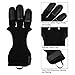 FitsT4 Archery Gloves Leather Three Finger Protector Bow Shooting Hunting Glove for Youth & Adult Beginner