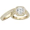Platinum-or-Gold-Plated-Sterling-Silver-Swarovski-Zirconia-Antique-Ring-Set