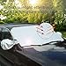 AUTSCA Car Windshield Snow Cover Sun Shade Protector with Rearview Mirror Protector and Anti-Theft Edges (Mid)