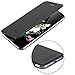 iPhone 7 Case, LONTECT Slim PU Leather Folio Flip Case with Card Slot & Clear Soft TPU Back Cover for Apple iPhone 7 - Black