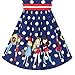 LY95 Girls Dress Cartoon Navy Blue Dot Bow Tie Summer Size 8