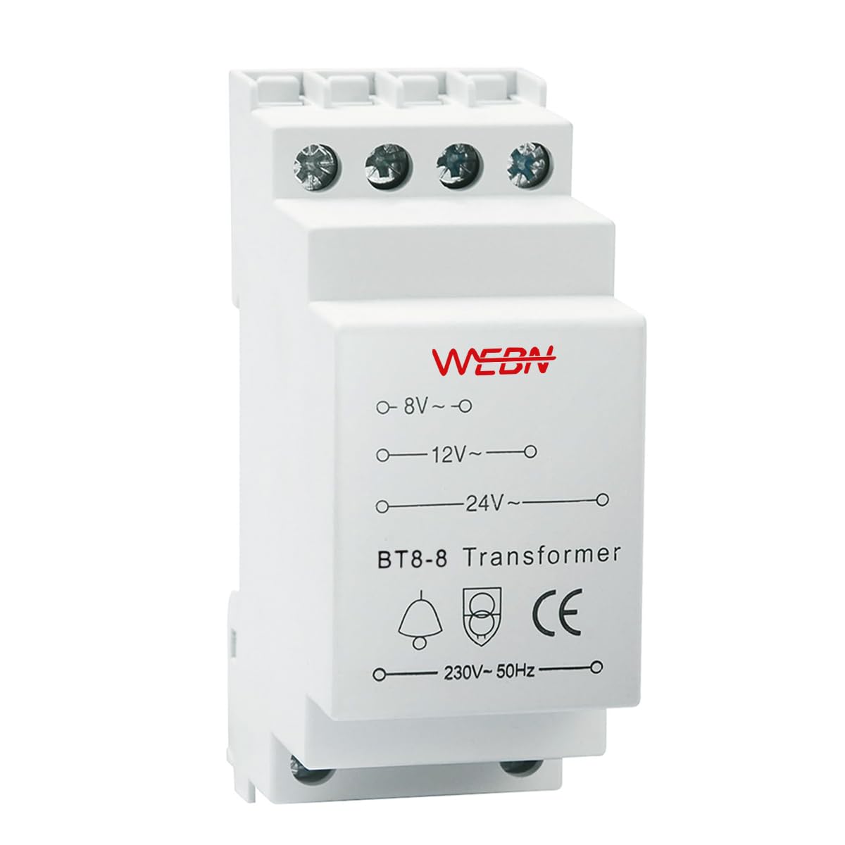 BT8-8 Door Bell Transformer 8V-12V-24V CE Approval Suitable For Wired Doorbells & Compatible With Ring/Chime/Smart Door Bell