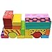NEOWOWS 121 Pieces Wooden Building Blocks Shape Sort Alphabet Number Stacking Games Wood Blocks Construction Toys Includes 41 Pieces Dominoes with Carrying Bag Educational Toys for Kids
