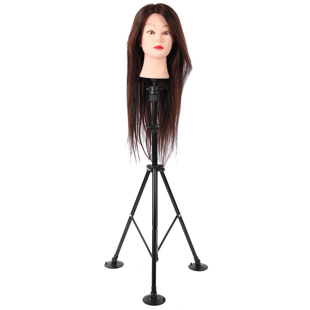 Tripod Stand Mannequin Head Tripod Adjustable Tripod Stand Holder Display for Hairdressing Training Adjustable Salon Model Hairdressing Training Head Holder (Black)