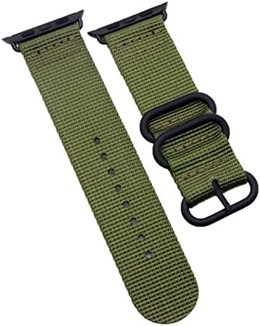 Zeit Diktator Nylon watch band for Apple watch 38mm 42mm adapter Series 1 Series 2 Series 3 NATO unisex multiple color replacement smart watch band (Olive)
