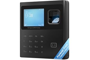 ANVIZ Time Clocks for Employees Small Business - Forever Free Cloud Software - W1 Pro Fingerprint Biometric Clock in and Out Attendance Machine, Black