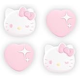 Kuitmor Thumb Grip Caps Compatible with Nintendo Switch 2, Silicone Joystick Grip Caps for Switch 2025, 4pcs, Cute Cat Style, White &amp; Pink