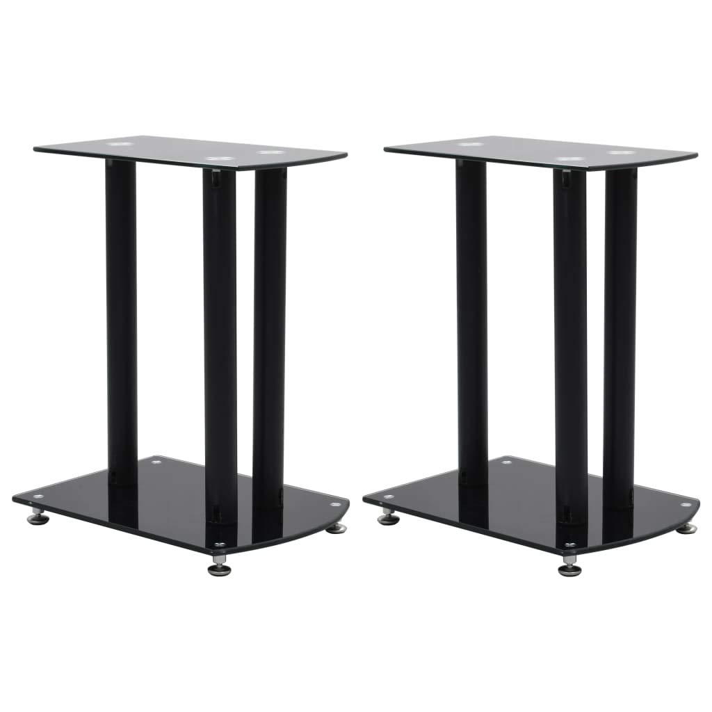 vidaXL Aluminum Speaker Stands 2 pcs ，Bookshelf and Floor Speaker Stands for Surround Sound Home The