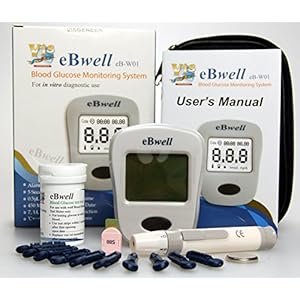 eBwell eB-W01 Blood Glucose Monitor starter pack Ideal Glucose meter Glucometer for UK Diabetics