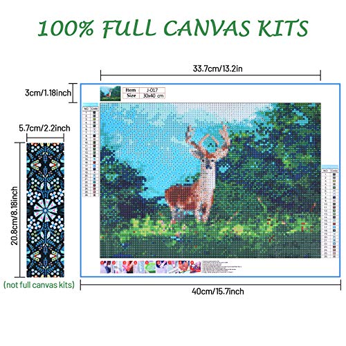 Diamond Painting, Kenting DIY 5D Diamond Painting by Number Kits, Round Full Drill Diamond Embroidery Paintings Pictures DIY Diamond Art for Adults and Kids with DIY Beaded Diamond Painting Bookmark