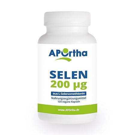 APOrtha Selen Kapseln | 120 Stück | Vegan| 200 µg aus L-Selenomethionin | allergenfrei | in Deutschland hergestellt