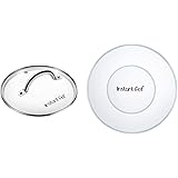 Genuine Instant Pot Tempered Glass Lid, 9 in. (23 cm), 6 Quart, Clear & Instant Pot IP SS Silicone Lid Cover, 6 Quart, Transp