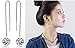 Liuanan 9mm Cubic Zirconia Crystal Tassel 925 Sterling Silver Ear Stud Threader Sports Earrings