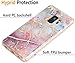 SPEVERT Galaxy S9 Case,Samsung Galaxy S9 Case,Marble Pattern Hybrid Hard Back Soft TPU Raised Edge Ultra-Thin Shock Absorption Slim Protective Cover Case for Samsung Galaxy S9 2018 - Pink