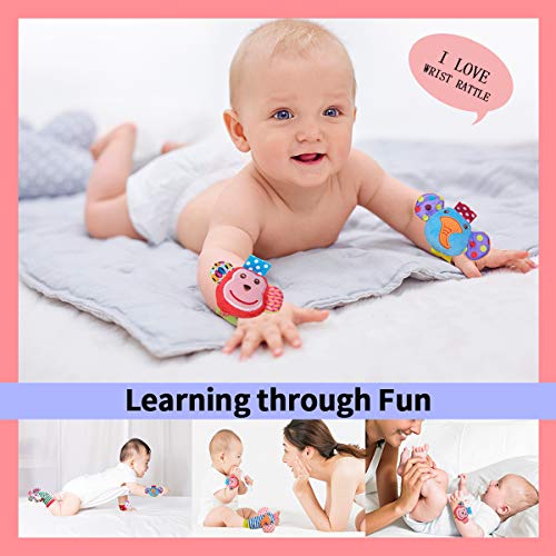 Baby Soft Rattle, Hand Rattle and Socks Toys, Wrist Rattle and Foot