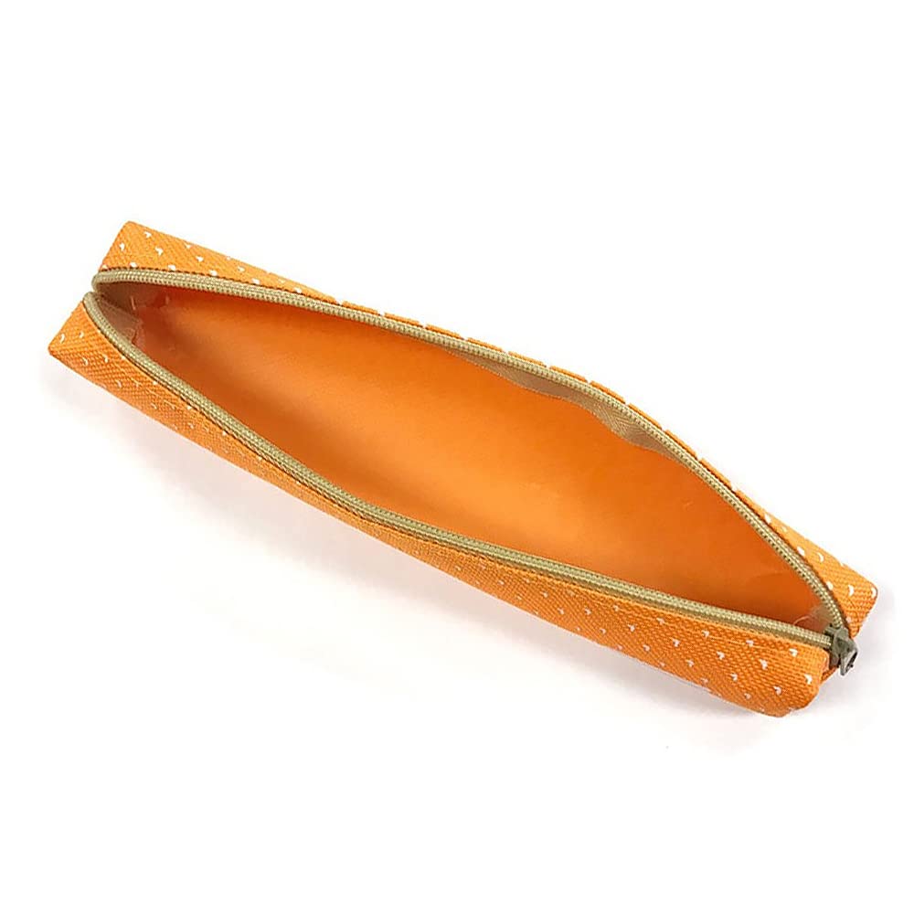 BETOOL Candy Color Pencil Bag, 1pc Pen Holder Case Cute Slim Small Pen Case for Kids Adults School Office Travel(Orange)