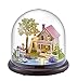 Cuteroom DIY Mini Glassball Wooden Dollhouse Miniature Kit with LED Idea Gift Travel world Series--Spring